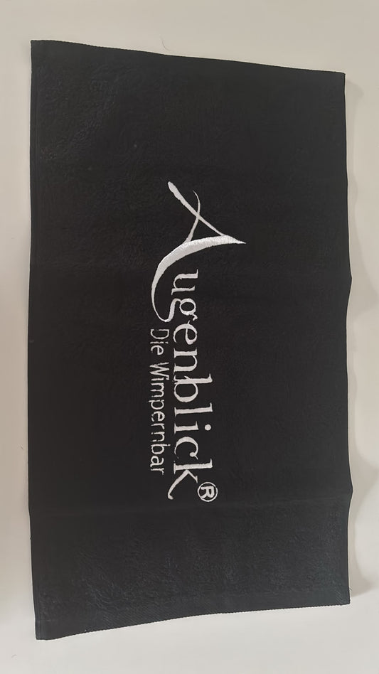 Augenblick Kosmetikhandtuch Schwarz mit Logo